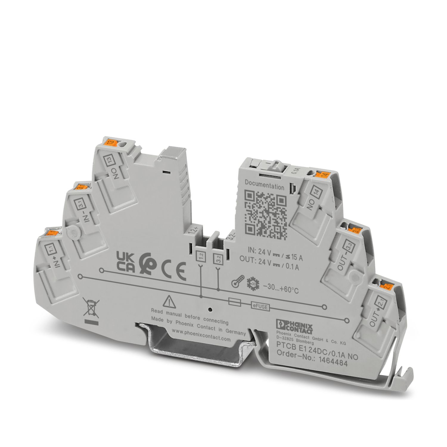PTCB E1 24DC/0.1A NO - Disjuntor eletrônico de proteção - PHOENIX CONTACT