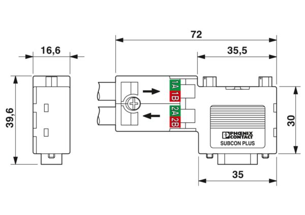 SUBCON-PLUS-PROFIB/90/IDC - Conector de barramento D-SUB - PHOENIX CONTACT - Imagem 3