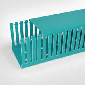 HD9P-50x80-PVC-GN- Canaletas para painel elétrico com parede aberta - 2MT - AZUL PETRÓLEO - HELLERMANN