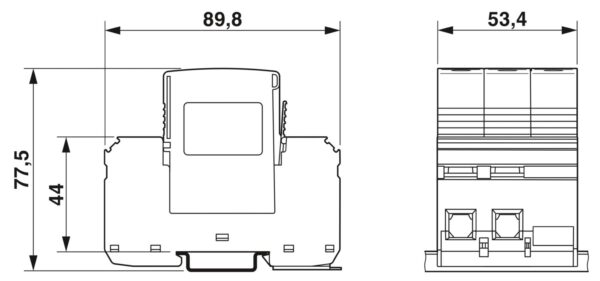 VAL-MS-T1/T2 335/12.5/3+0 - Dispositivo de proteção contra raios/surtos de tensão tipo 1/2 - PHOENIX CONTACT - Imagem 4