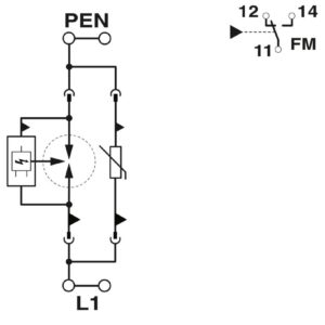 FLT-SEC-T1+T2-1C-350/25-FM – Protetor contra raios e surtos combinado tipo 1+2 special – PHOENIX CONTACT