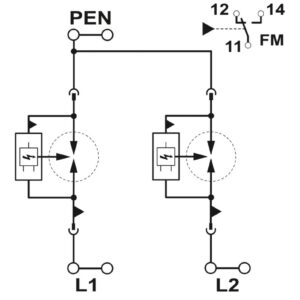 FLT-SEC-P-T1-2C-350/25-FM – Condutor de descarga combinado tipo 1+2 – PHOENIX CONTACT