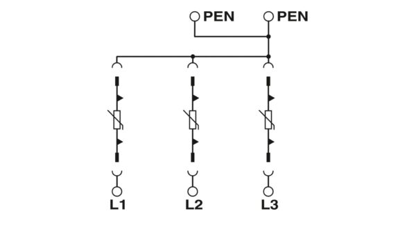 VAL-MS-T1/T2 335/12.5/3+0 - Dispositivo de proteção contra raios/surtos de tensão tipo 1/2 - PHOENIX CONTACT - Imagem 2