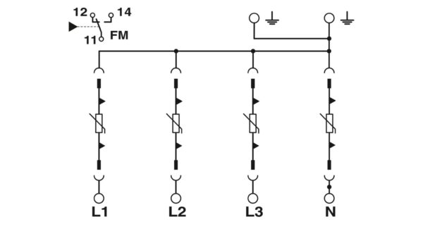 VAL-MS-T1/T2 335/12.5/4+0-FM - Dispositivo de proteção contra raios/surtos de tensão tipo 1/2 - PHOENIX CONTACT - Imagem 2