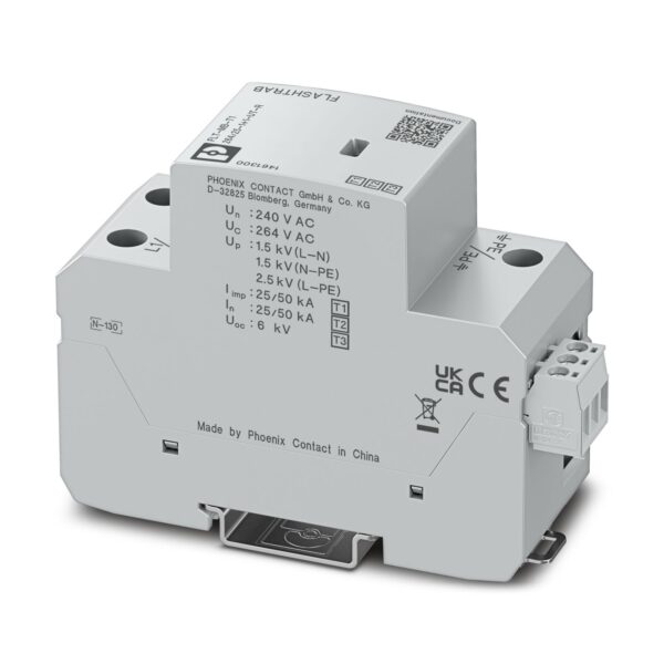 FLT-MB-T1-264/25-1+1-UT-R - Protetor contra raios e surtos combinado tipo 1+2+3 - PHOENIX CONTACT
