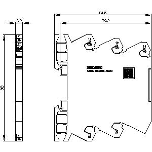 3RQ4038-1AB00 – acoplador de entrada com relé integrado, 24 V CA/CC, 1 contato de comutação, terminal de parafuso, largura 6,2 mm, corrente térmica 6 A – SIEMENS – Uds./emb.: 10 unidade(s)