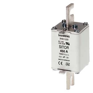 3NE3224 – Fusível SITOR, com contatos de lâmina ranhurada, NH1, In: 160 A, aR, Un AC: 1000 V, indicador frontal – SIEMENS – Uds./emb.: 3 unidade(s)