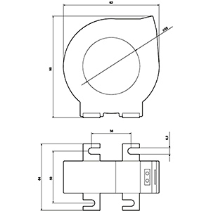 3UL2303-1A – conversor de corrente diferencial para monitoramento da corrente de falha abertura de passagem de 55 mm corrente de falha 30 mA…40 A – SIEMENS