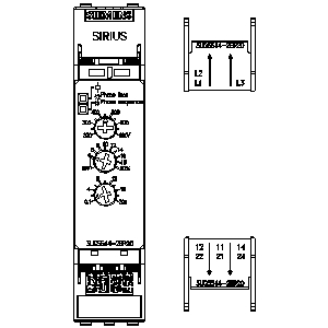 3UG5514-2BR20 – relé de monitoramento de ajuste analógico falha de fase, sequência de fase, assimetria e monitoramento de subtensão 3x 160-690 V CA, 15-70 Hz 2 contatos de comutação terminal de mola – SIEMENS