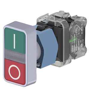 3SB7130-3AA24-1MK0 – Unidade completa, botão de pressão duplo de 22 mm – SIEMENS