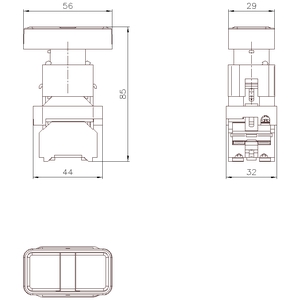 3SB7130-3AA24-1MK0 – Unidade completa, botão de pressão duplo de 22 mm – SIEMENS
