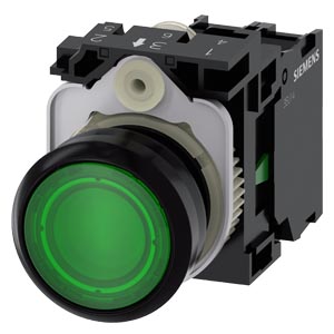 3SU1102-0AB40-1BA0 – Botão de pressão iluminado, verde – SIEMENS