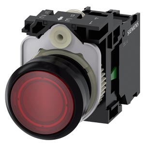 3SU1102-0AB20-1BA0 – Botão de pressão iluminado, vermelho – SIEMENS