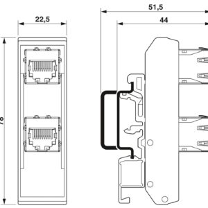 FL-PP-RJ45/RJ45-B – Patch panel – PHOENIX CONTACT – Uds./emb.: 10 unidade(s)