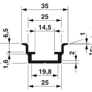 NS 35/15 AL UNPERF 2000MM – Trilho de fixação não perfurado – PHOENIX CONTACT – Uds./emb.: 5 unidade(s)