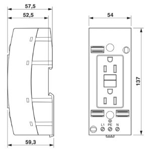 EO-AB/PT/LED/DUO/V/GFI/15 – Tomada dupla – PHOENIX CONTACT