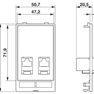 VS-SI-FP-2RJ45-5-MOD-BU/BU – Placa frontal de dados – PHOENIX CONTACT