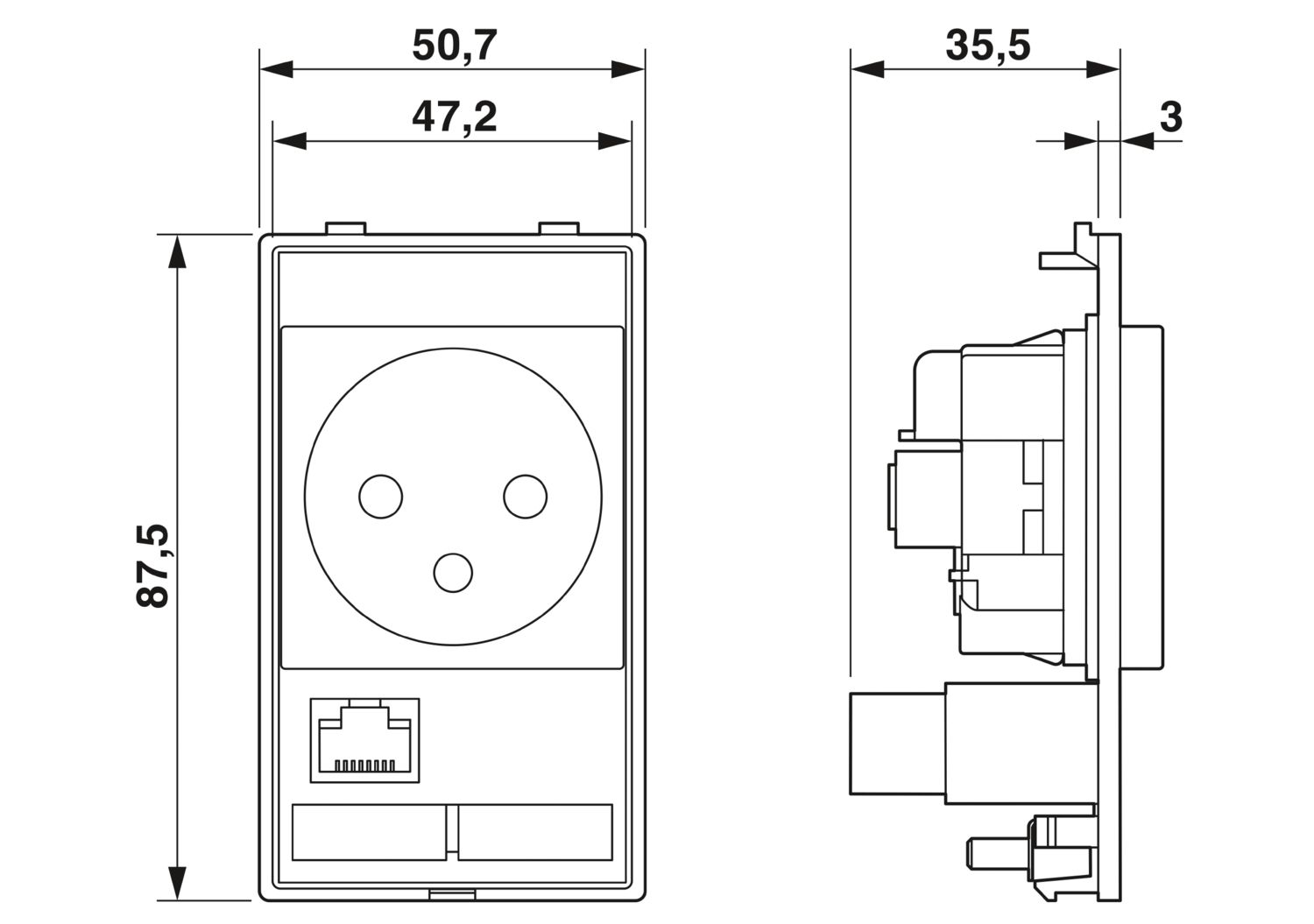 VS-FP-SD-FR-RJ456A-BUBU - Placa frontal de dados - PHOENIX CONTACT - Imagem 2