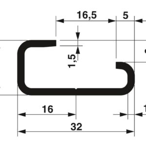 NS 32 AL UNPERF 2000MM – Trilho de fixação não perfurado – PHOENIX CONTACT – Uds./emb.: 5 unidade(s)