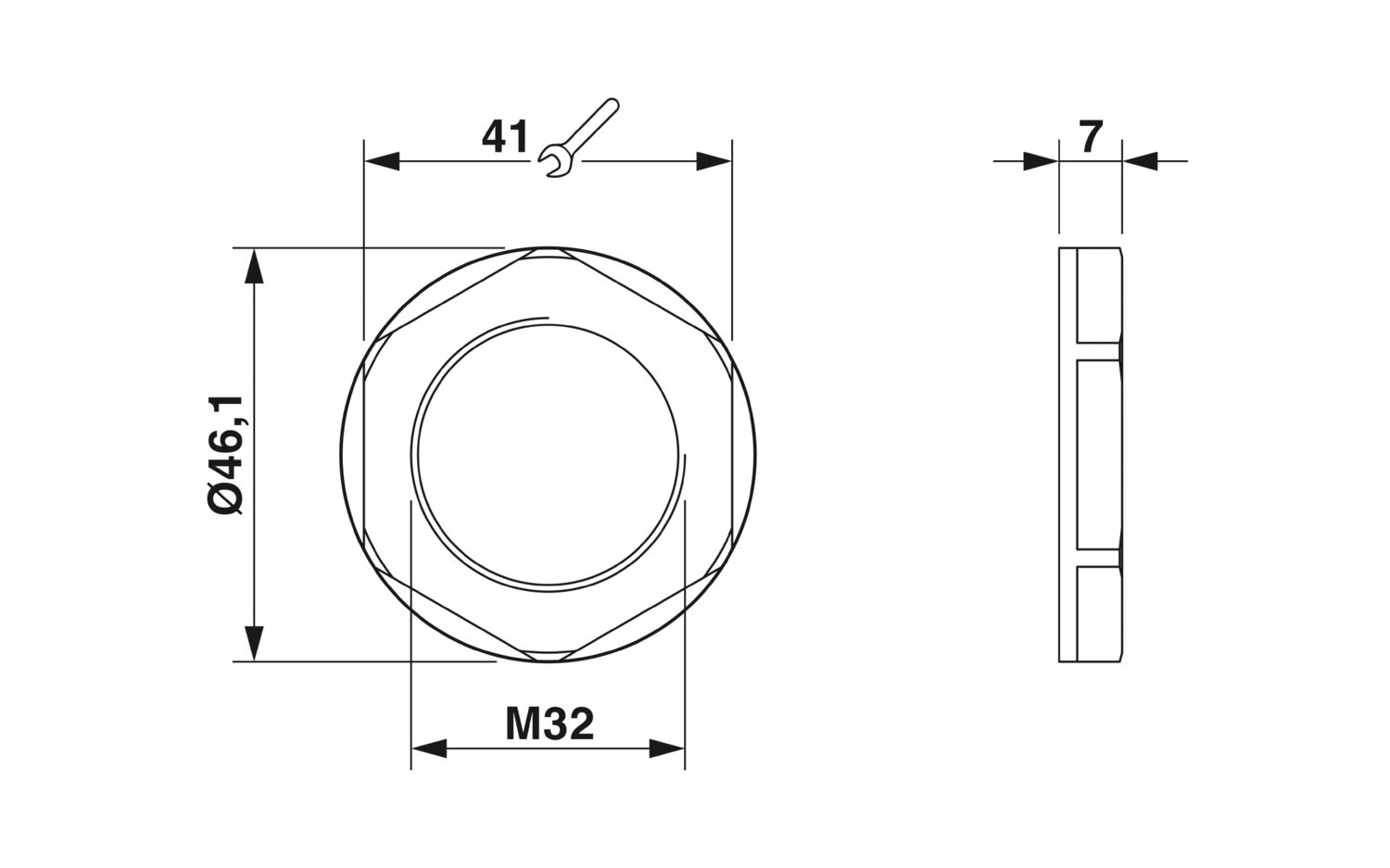 A-INL-M32-P-GY - Contraporca - PHOENIX CONTACT - Uds./emb.: 5 unidade(s) - Imagem 2