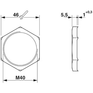 A-INLE-M40-N-S – Porca EMC – PHOENIX CONTACT – Uds./emb.: 50 unidade(s)