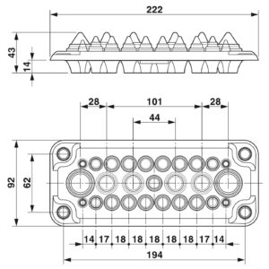 MC-25/27-MULTI-67-PV-LG – Placas de passagem de cabos – PHOENIX CONTACT