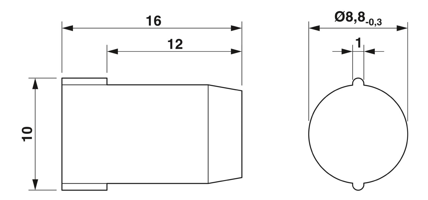 SEALING PLUG 9X16 RD - Tampa - PHOENIX CONTACT - Uds./emb.: 10 unidade(s) - Imagem 2