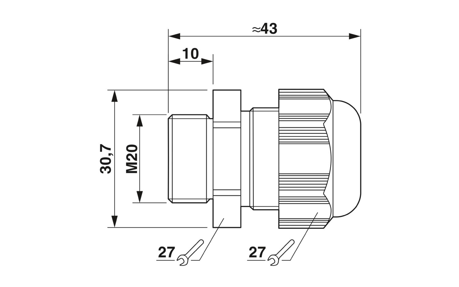 G-INS-M20-M68N-PNES-GY - Prensa-cabos - PHOENIX CONTACT - Uds./emb.: 5 unidade(s) - Imagem 2