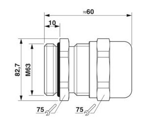 G-INS-M63-E68N-NNES-S – Prensa-cabos – PHOENIX CONTACT