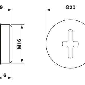 A-INSP-M16-68N-P-BK – Bujão roscado – PHOENIX CONTACT – Uds./emb.: 10 unidade(s)