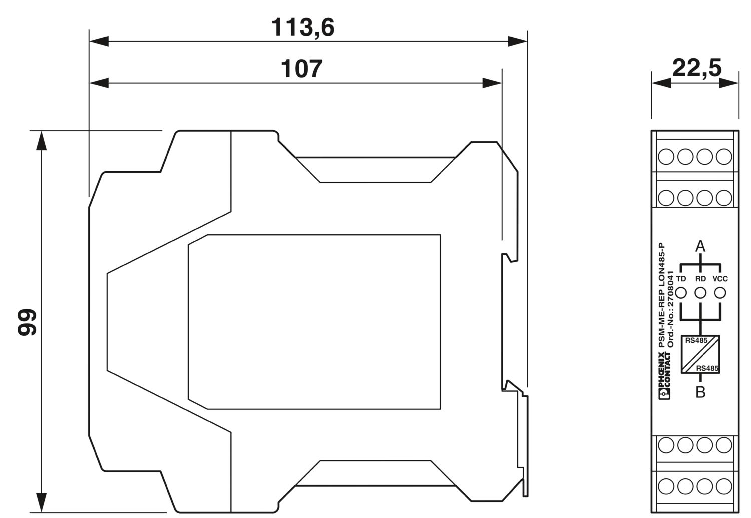 PSM-ME-RS485/RS485-P - Repetidor - PHOENIX CONTACT - Imagem 2
