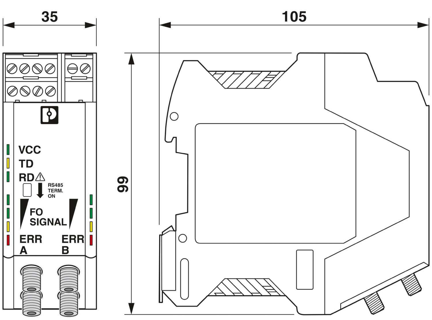 PSI-MOS-RS485W2/FO 660 T - Conversor com conector de fibra óptica - PHOENIX CONTACT - Imagem 9