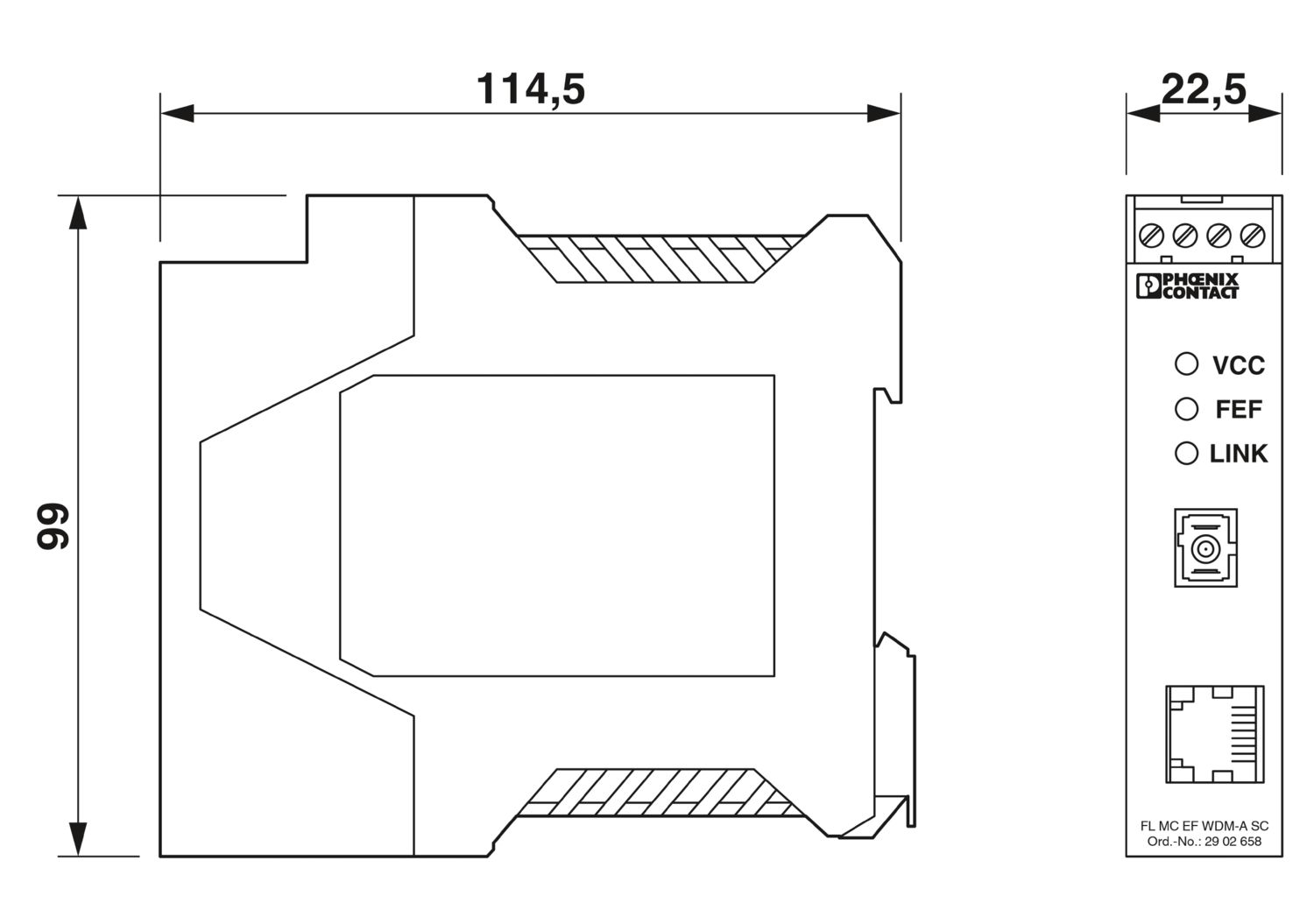 FL MC EF WDM-A SC - Conversor com conector de fibra óptica - PHOENIX CONTACT - Imagem 3