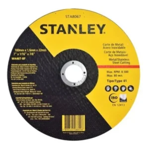 Disco de Corte 177,8×1,6×22,2 STA8067 – STANLEY – Uds./emb.: 25 unidade(s)