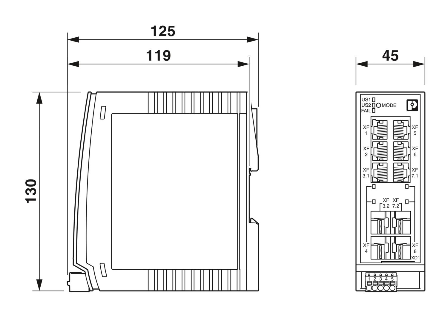 FL SWITCH 2204-2TC-2SFX - Industrial Ethernet Switch - PHOENIX CONTACT - Imagem 2
