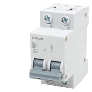 DISJUNTOR DIN 2P 63A C 380V 3KA – SIEMENS – 5SJ1263-7MB