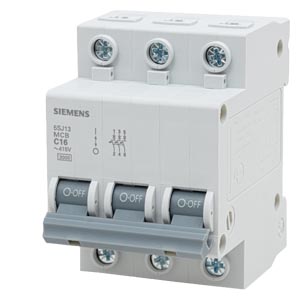 DISJUNTOR DIN 3P 16A C 380V 3KA – SIEMENS – 5SJ1316-7MB