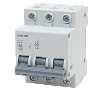 DISJUNTOR DIN 3P 32A C 380V 3KA – SIEMENS – 5SJ1332-7MB