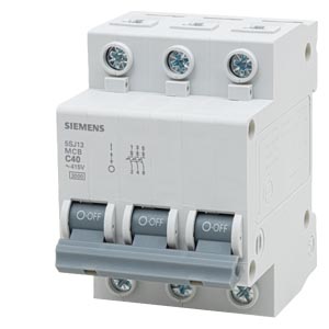 DISJUNTOR DIN 3P 40A C 380V 3KA – SIEMENS – 5SJ1340-7MB