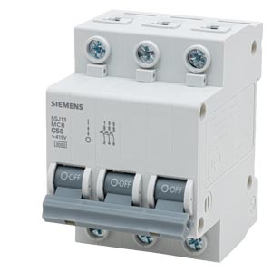 DISJUNTOR DIN 3P 50A C 380V 3KA – SIEMENS – 5SJ1350-7MB