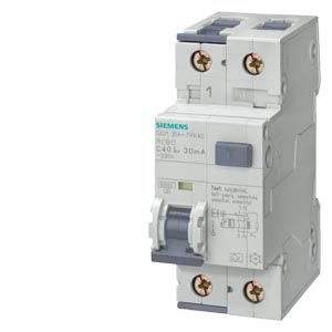 DISJUNTOR DR 1P + 1N C 6A 30MA 10KA 3MW 230V – SIEMENS – 5SU1354-1KK06